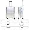 Aluminum Frame Fashion Travel Suitcase, Large Capacity 24-inch with Universal Wheels and Combination Lock.