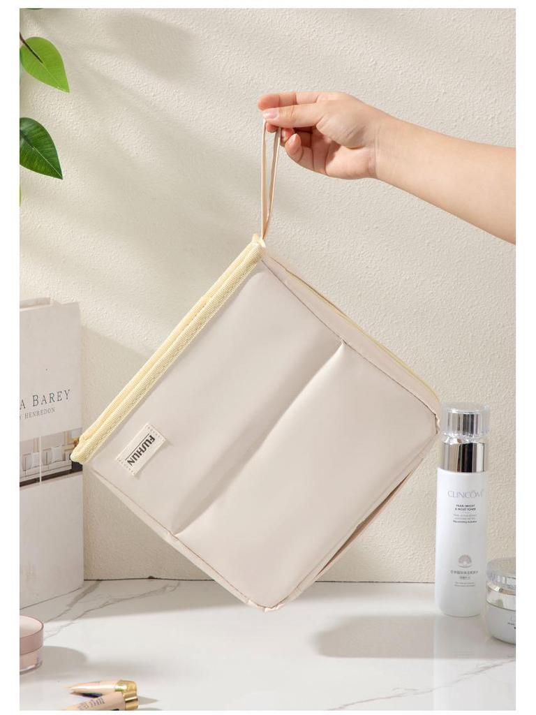 Large Capacity PU Travel Makeup & Pencil Case: Stand-up Bag with Compartments for Brushes & Palettes