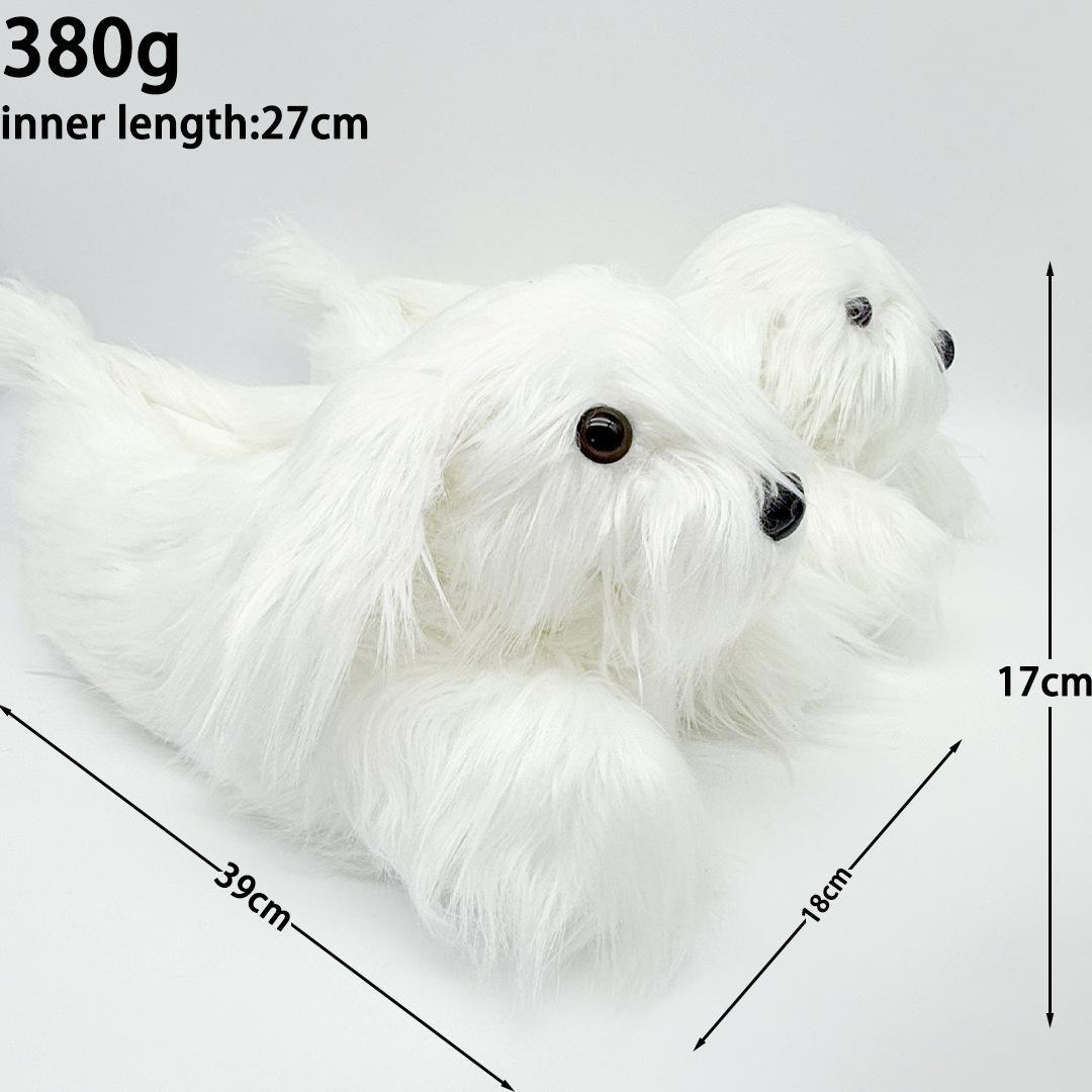 Bichon Frise Plush Slippers - Cute Dog Home Shoes Price for One Pair