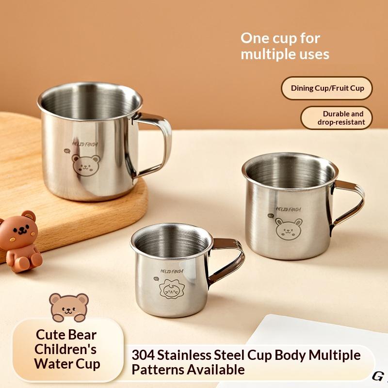 50/100/150ml 304 Stainless Steel Drinking Cup With Handle Durable Tumbler Anti Scalding Mini Cute Water Cup For Kids Drinkware