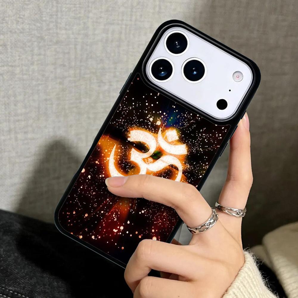 Capa Case for iPhone 17 Air 16 Pro Max 15 Plus 11 13 Mini 14 12 Back Phone Cover Om Symbol