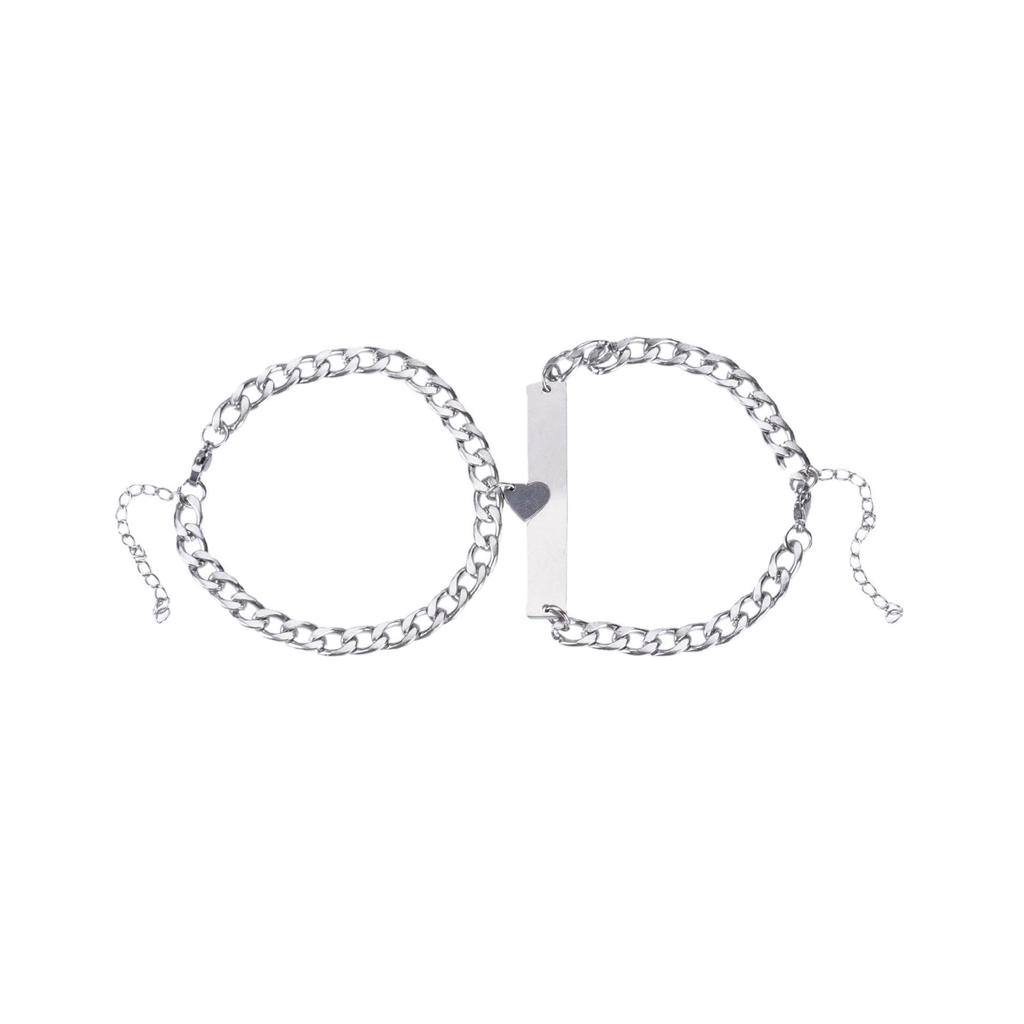 Trendy Titanium Steel Heart Couple Bracelets – Versatile Niche Design Popular On TikTok