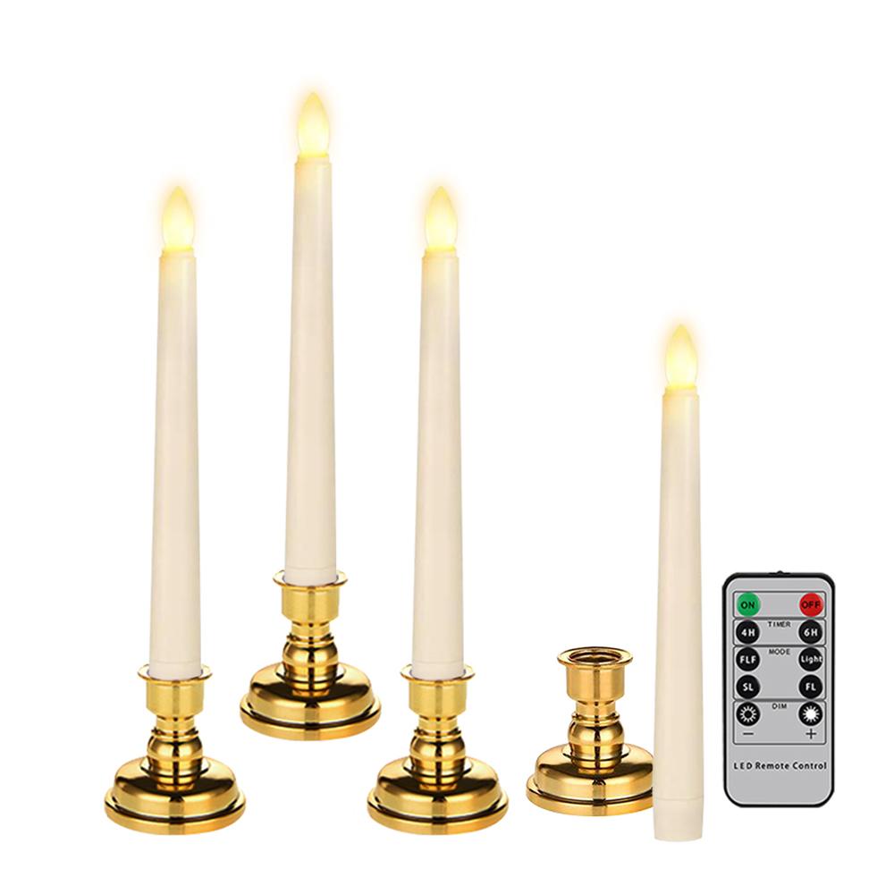 

Беспламенные светодиодные свечи, золотой подсвечник с таймером, для домашнего декора, рождественские свечи, лампы для украшения, свечи