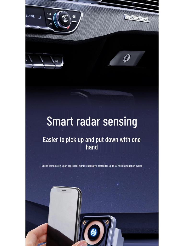 Rotating Wireless Car Charger Phone Mount with Smart Sensor Technology
