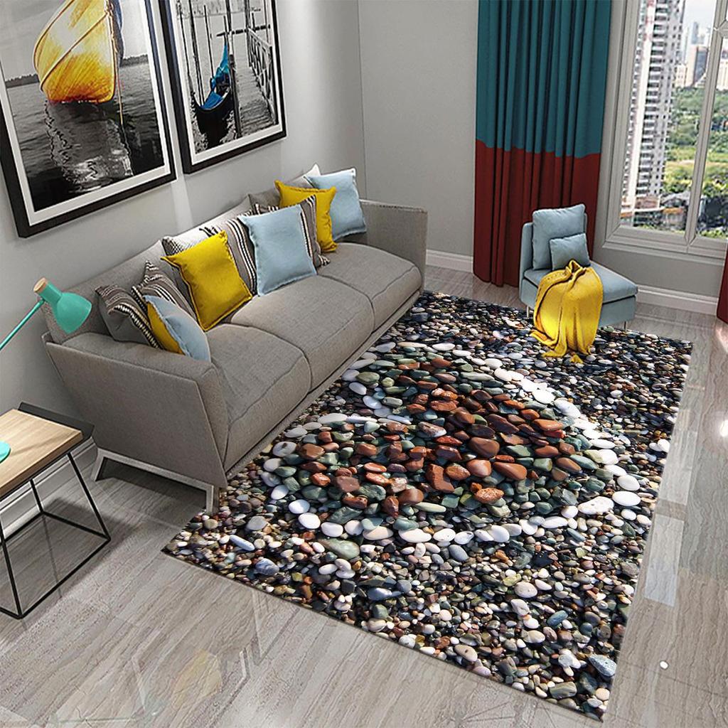 3D Simple Stone Carpets for Kitchen Bathroom Living Room Bedroom Teenager Room Decoration Carpet Entrance Anti-slip Area Mats