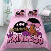 3D Print American Black Girl Duvet Cover Set,Black Girl Magic Bedding Set Full Size,Cute Little Afro Black Princess Comforter