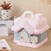 Cartoon House Piggy Bank Cute Cottage Large Capacity Money Coin Bank Box with Sticker for Boys Girls