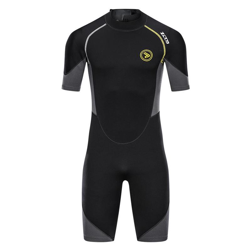 Men's 1.5mm Short Sleeve Wetsuit: Sun Protection, Warmth for Surfing, Diving, Snorkeling - Medium & Large