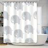 Elefant Duschvorhang Badezimmer Deko Wasserdichtes Gewebe Grau Blau Weiß Lochmuster Waschbar Heimdekoration 180X240Cm1
