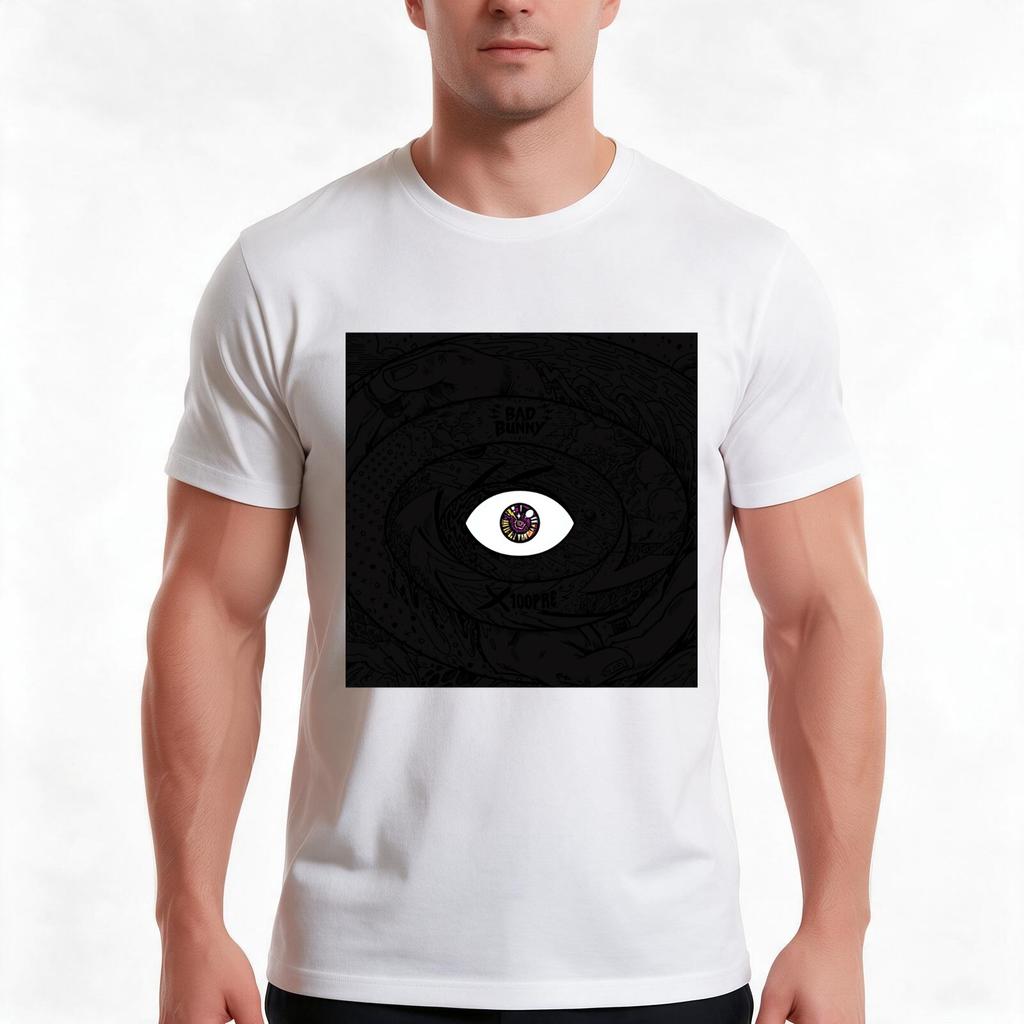 Bad Bunny X 100pre Tshirt Summer Casual Cotton Tee Oversized Streetwear Tops Vintage Graphic Print Loose Fit Short Sleeve