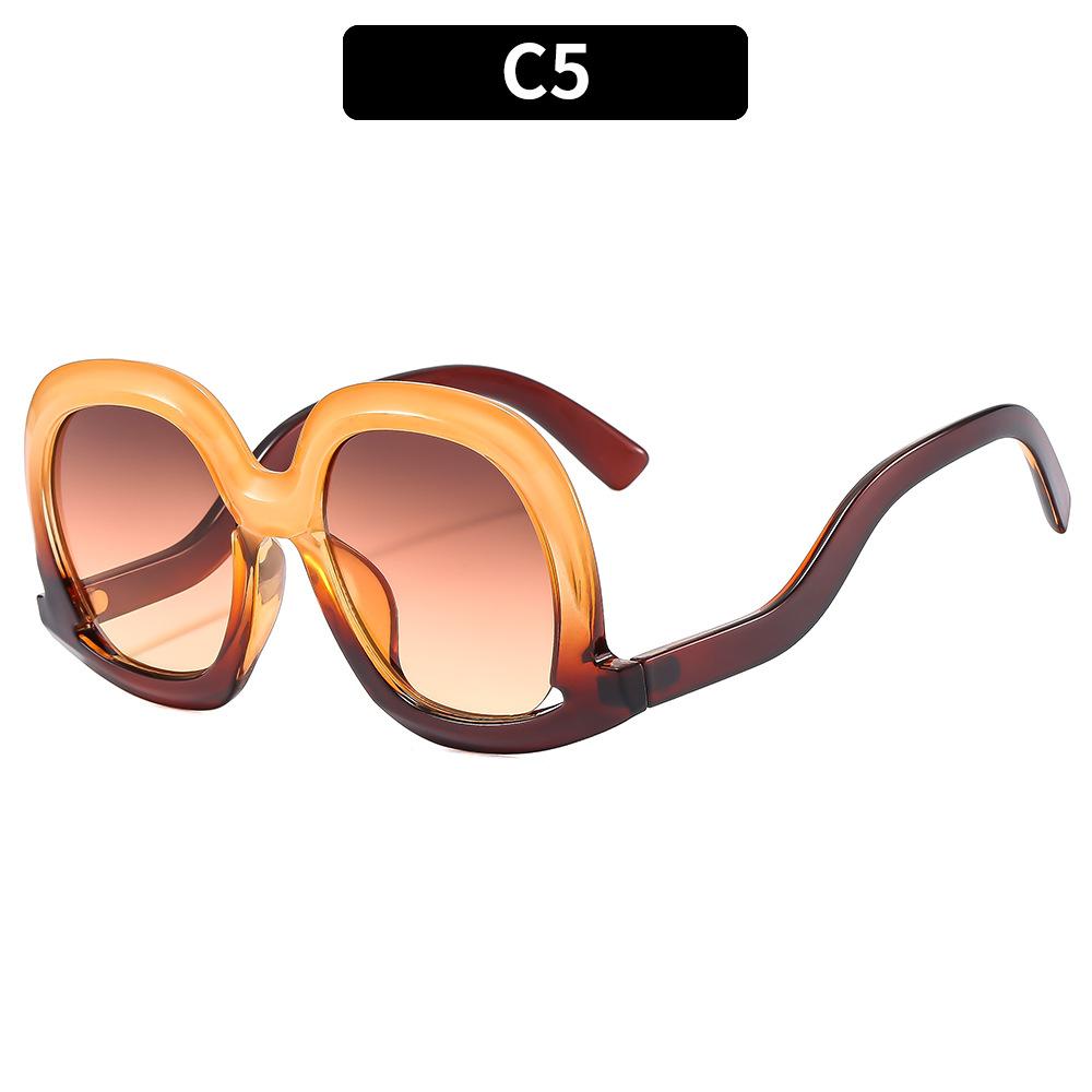 New Women Large Frame Oval Sunglasses Fashion Anti Glare UV400 Protection Retro Outdoor Shading Eyewear