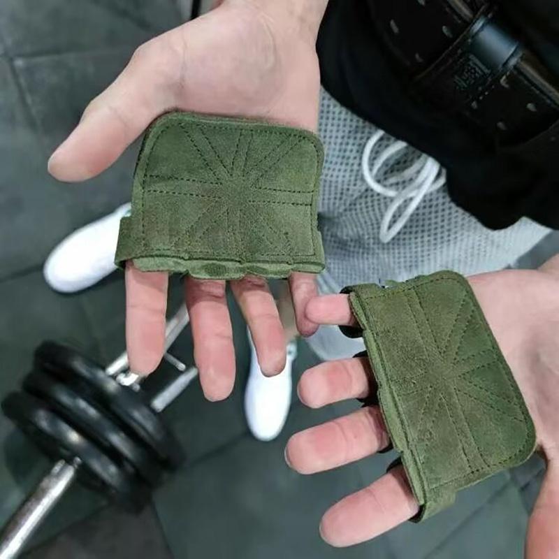 1 Paar/2 Stück Leder Gewichtheber Trainingshandschuhe Handflächenschutz Unisex für Fitness Sport Gymnastik Klimmzüge Workout Griffe