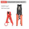 Coaxial Compression Crimper Tool Kit, RG6 RG58 RG59 Crimp Pliers for F BNC RCA Connectors with RG6 RG11 Cable Stripper