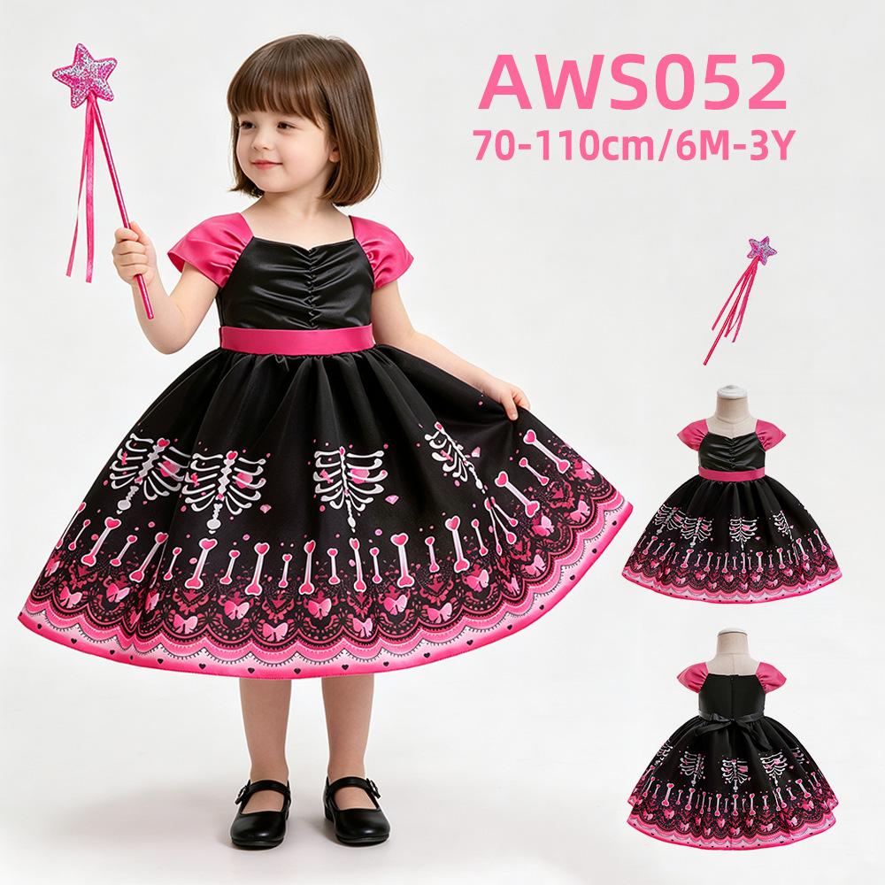 Satijnen Prinsessenjurken Collectie voor Kinderen, Halloween Meisjes Rollenspel Formele Jurk