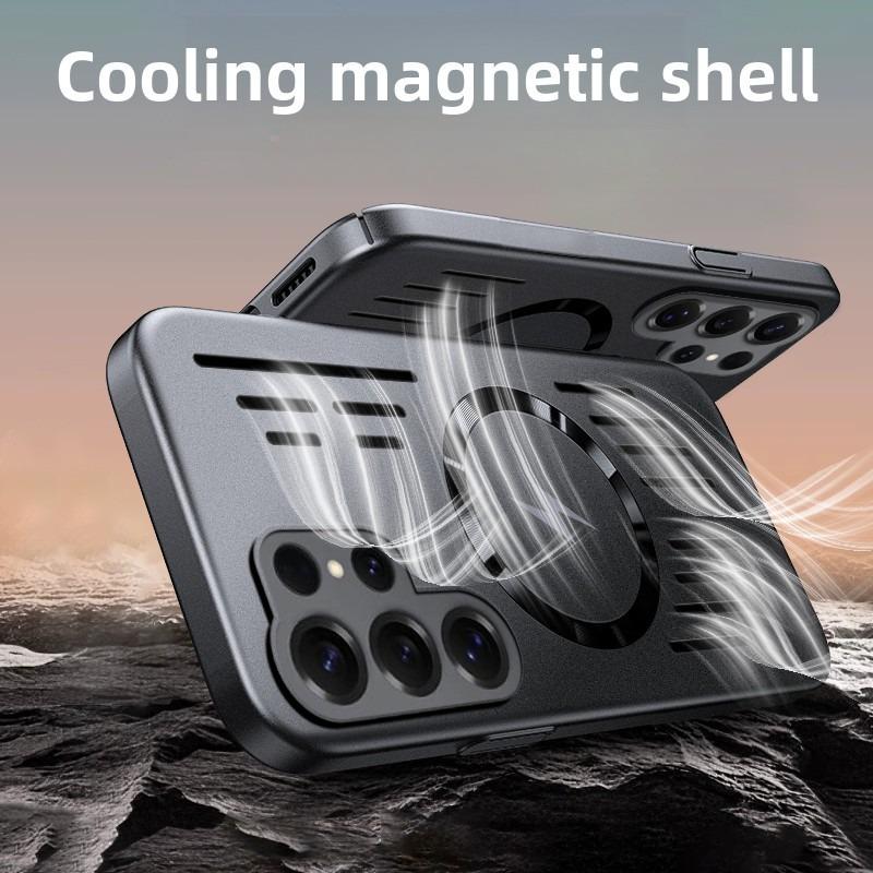 Heat Dissipation Magnetic Case For Samsung Galaxy S25 Edge S24 FE S23 S22 Plus Ultra For Magsafe Hard PC Back Cover