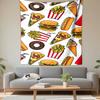 Fast Food Pattern Design Patterned - Patterned tapestry for bedroom and living room home decor.