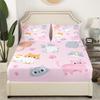 Cartoon Animal Cat Pattern Bed Hat Four-Piece Bedding Set Bedroom Dormitory Bedding Decoration