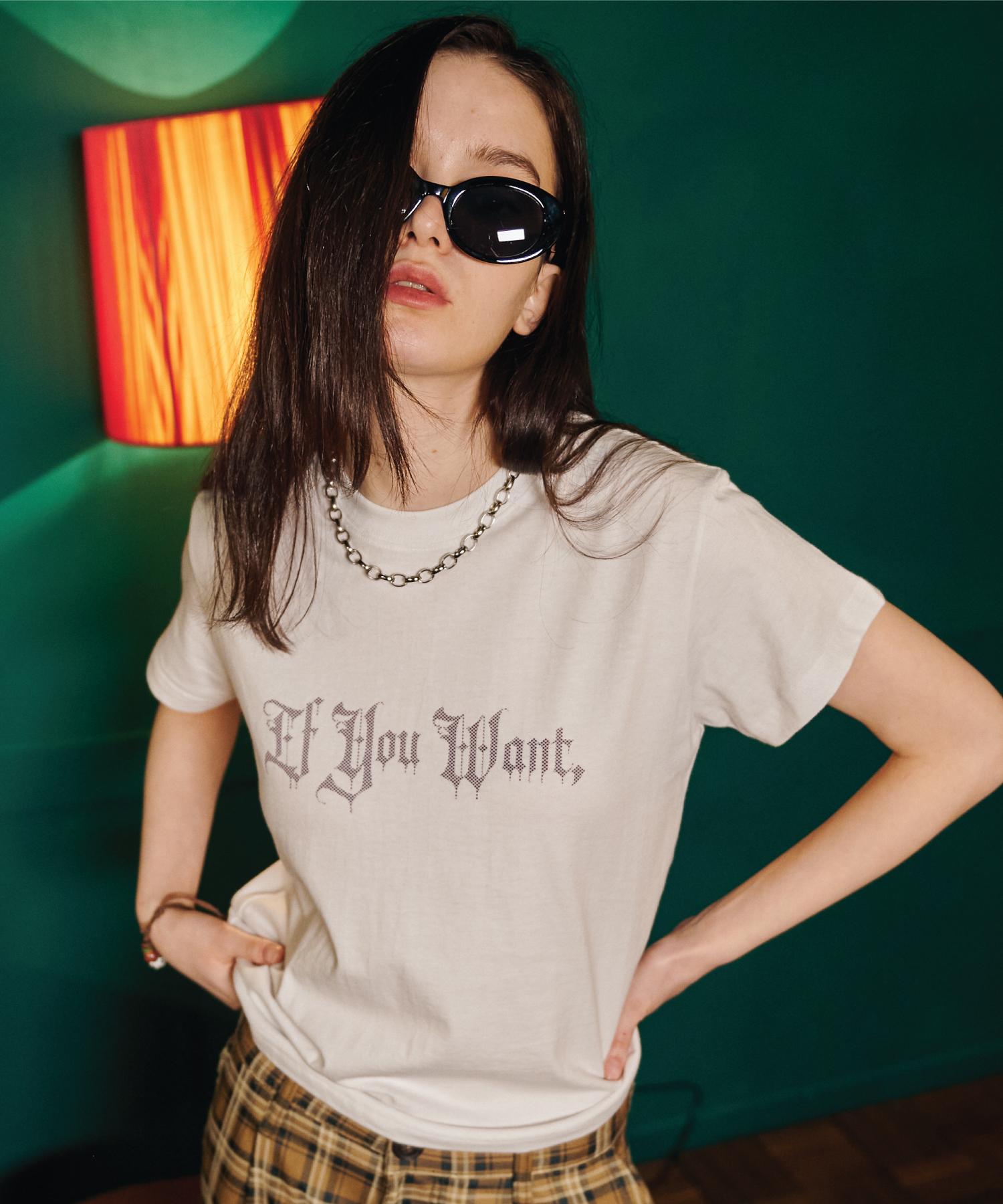 If You Want Dia Logo Tee White M (Oversized Fit)