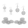 Samcos Approx. 100pcs Hollow Out Charms Silver Square Triangle Flower Moon Teardrop DIY Handmade Jewelry Findings for Earrings Hairpins Bezels