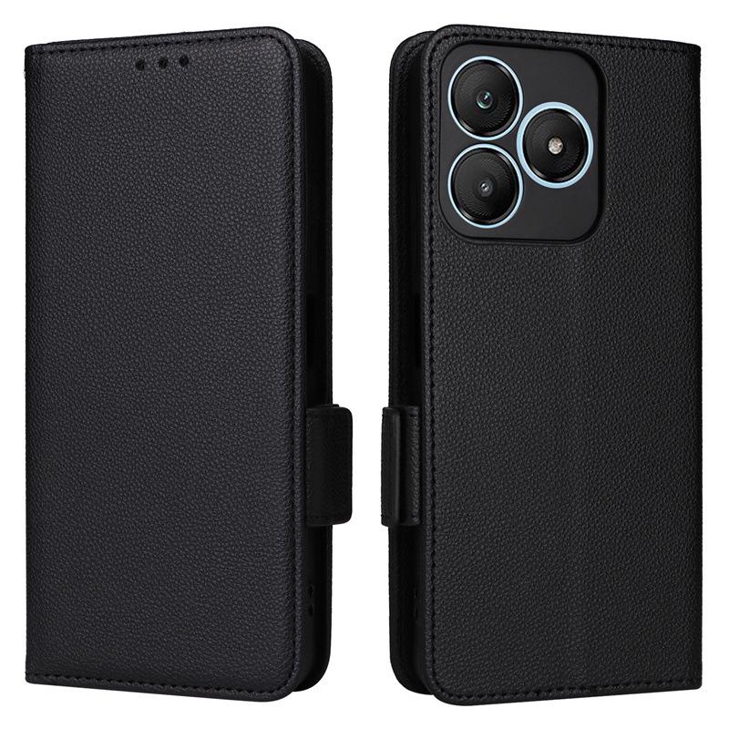 Wiko T20 Lychee Pattern Leather Case with Card Slot & Lanyard