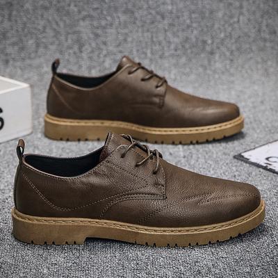 Niskie męskie buty robocze Męskie biznesowe codzienne skórzane buty Letnie miękkie skórzane uniwersalne brytyjskie trendy gruba podeszwa