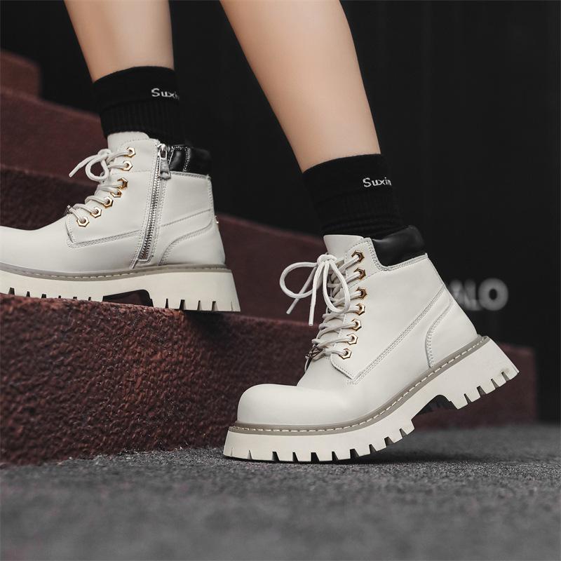 

Зимние бархатные ботинки для альпинизма на толстой подошве, средний верх, британские ботинки Martin Tooling, ботинки Locomotive Rhubarb 66621-H 37 белый