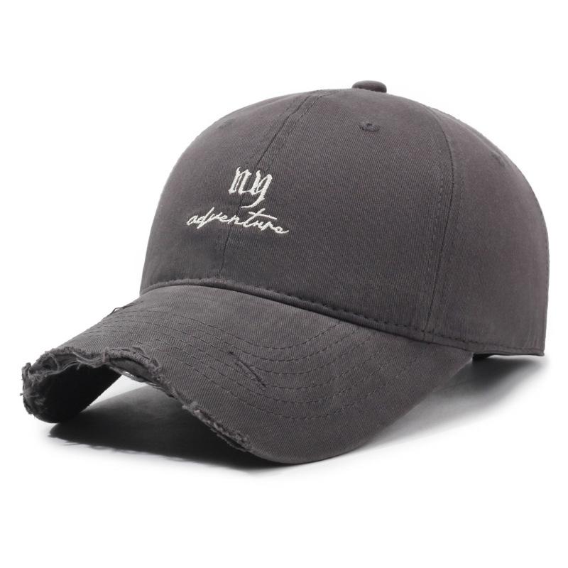 Hole Embroidered Letter Baseball Cap Women's Spring Autumn Sunscreen Hat