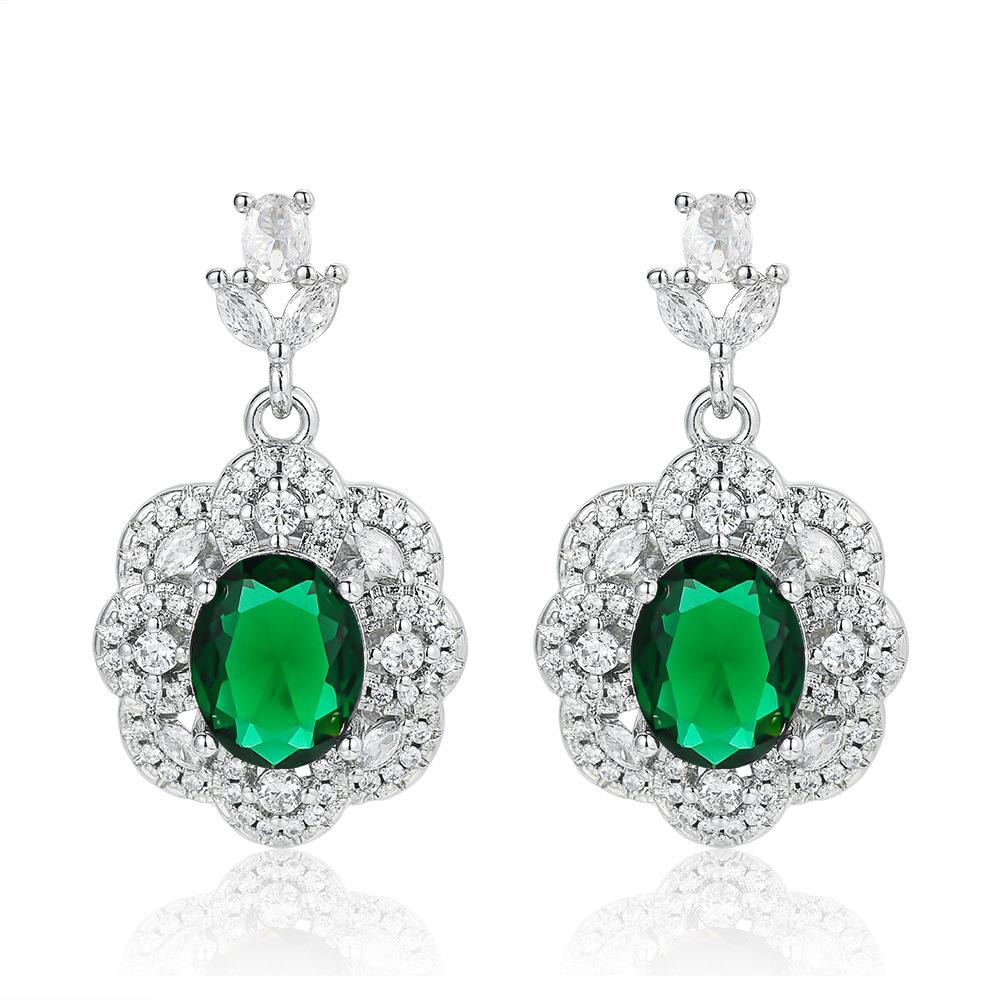 Hot Explosion Flash High Carbon Diamond Color Treasure Pigeon Egg Flash Diamond Stud Earrings Luxury Earrings