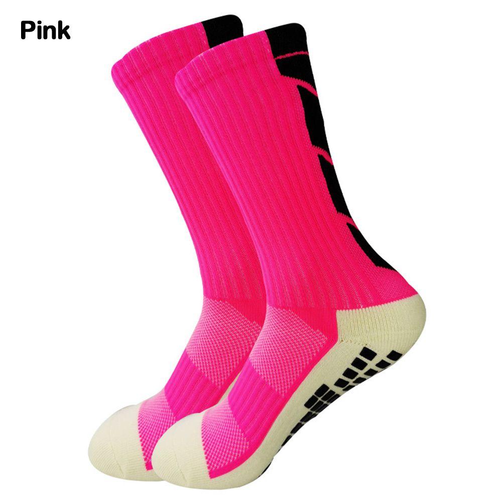 

Adults Non Slip Breathable Dispensing Cycling Socks Sports Socks Medium Tube Football Socks рожевий