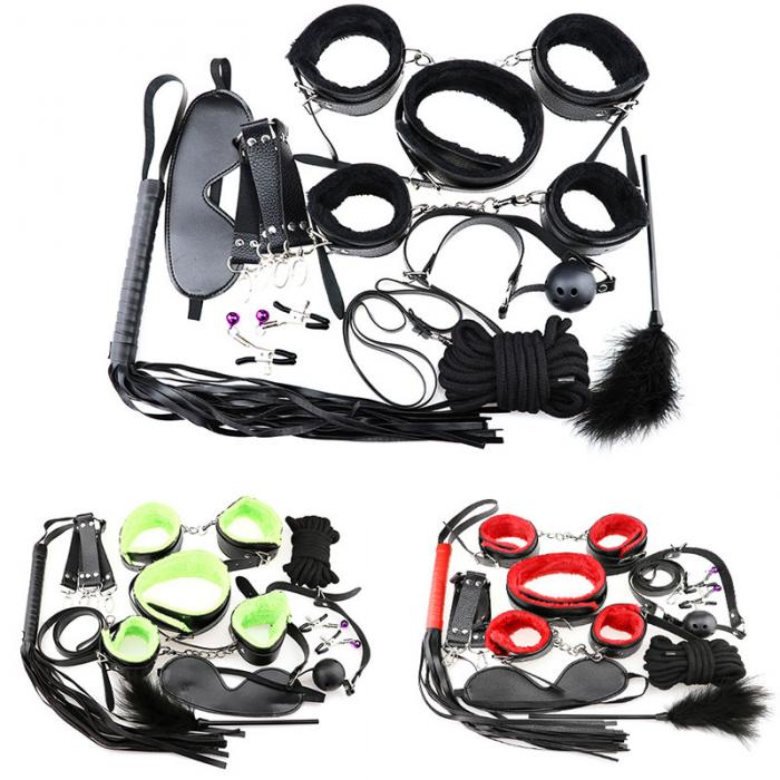 10 Piece Bdsm Bondage Sex Toys Kits for Couples Fetish Kinky Bundle Tied Binding Porno Handcuff Pillory Spanking Whips