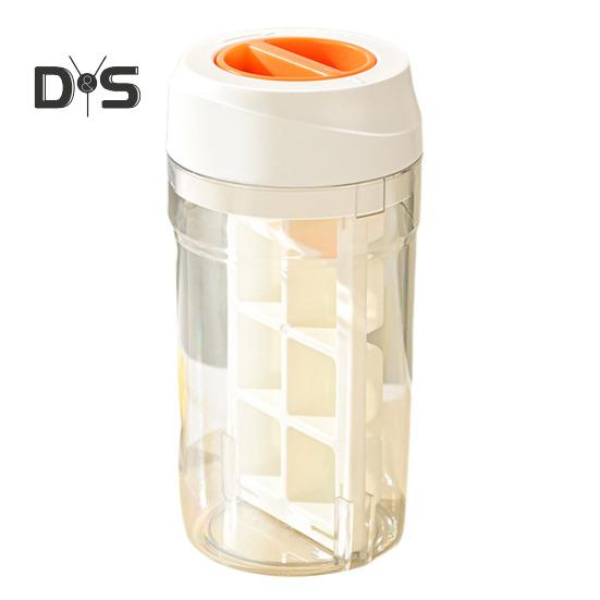 

Портативный льдогенератор, бутылка для воды без бисфенола А и лоток для кубиков льда 2 в 1 с поворотным механизмом выпуска, герметичные принадлежности для путешествий, кемпинга, домашнего офиса белый