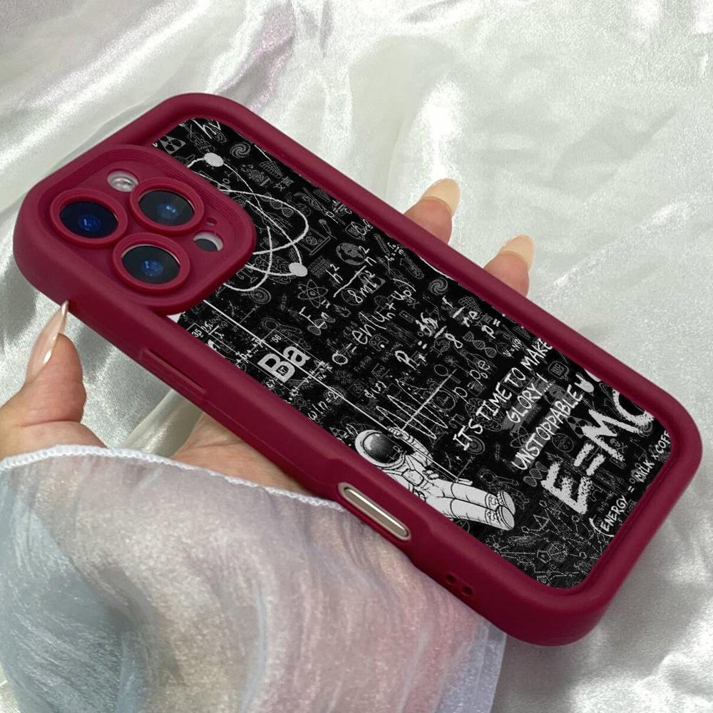 JT200 Cute Astronaut Mathematics for iPhone 17 16 15 14 Pro Max Samsung S26 S25 Ultra A17 A16 A07 A56 Xiaomi 15T Redmi 15c 14C Note 13 Soft TPU Case