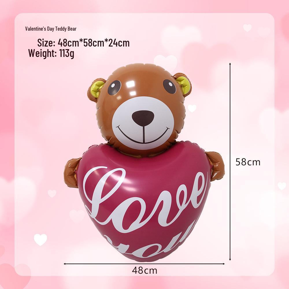

Надувная игрушка ко Дню святого Валентина в виде плюшевого мишки с сердцем для украшения вечеринки
