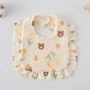 Ruffle Baby Drool Bibs: Pure Cotton Printed Lace Bibs
