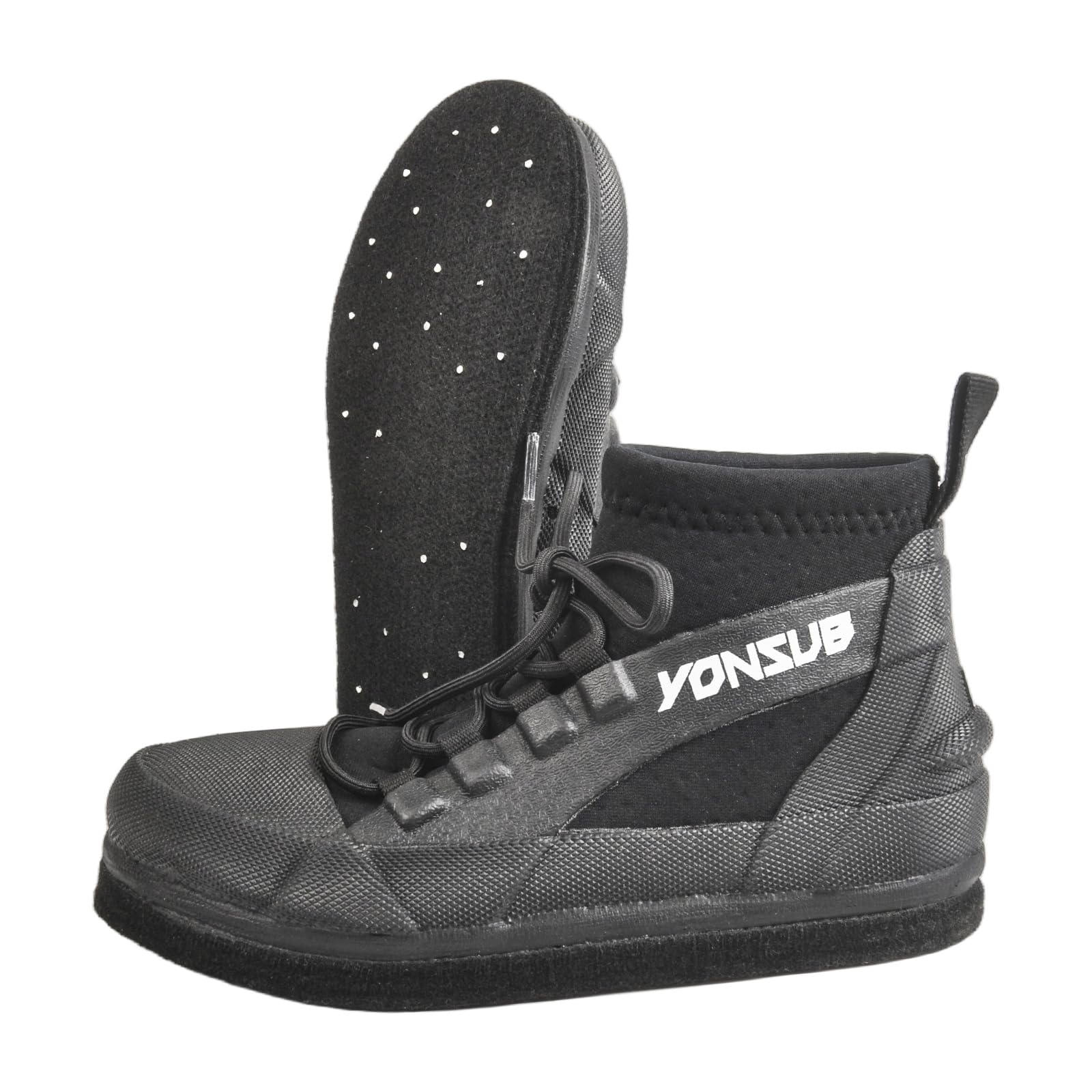 

MORGEN SKY Wading Fishing Boots with Felt for Rock Mountain and Rocky Camouflage YZ033 Size Shoes, Spikes, Shoelaces, Non-Slip, Water-Repellent, чёрный