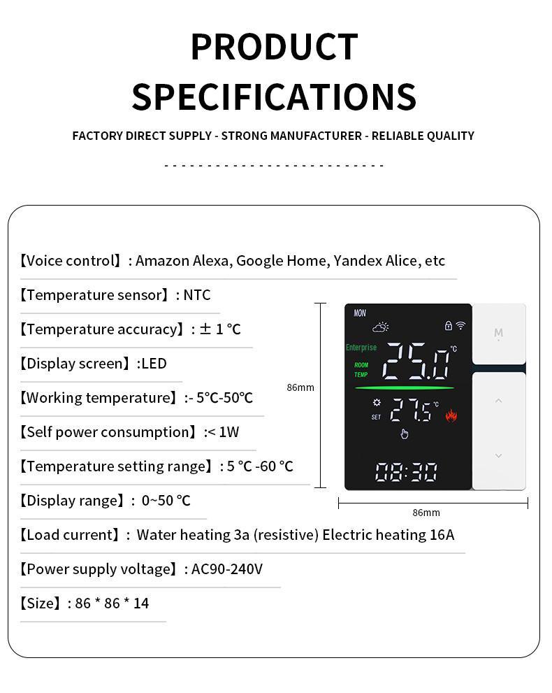 WiFi Smart Thermostat for Electric & Water Underfloor Heating with Programmable Boiler Switch