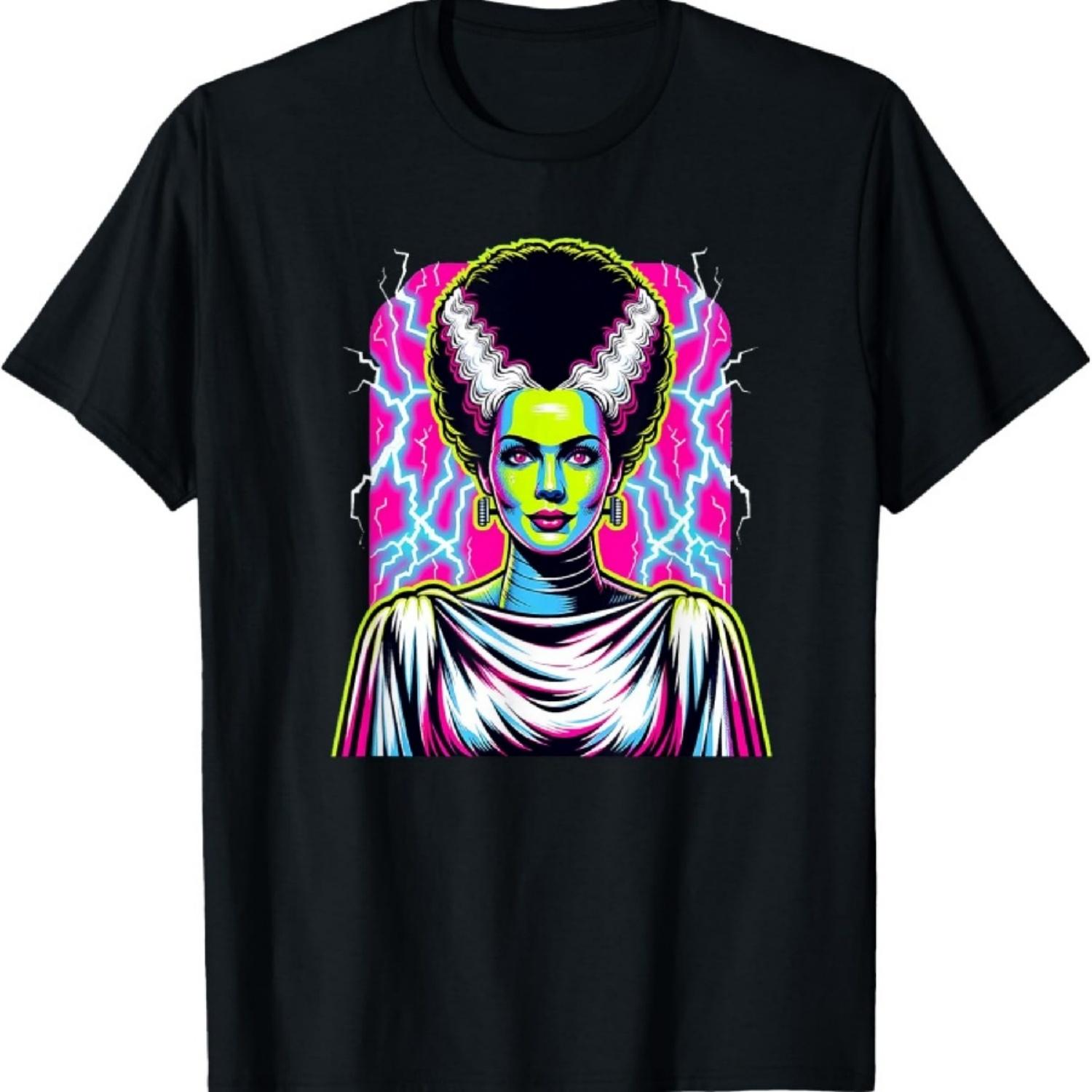 Невеста Франкенштейна Невеста Яркая Классическая Хэллоуин Ужасы Футболка XXXXXL чёрный