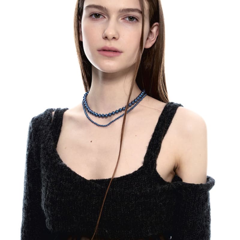 SENTIMENTS ESSENTIAL No.2 BLUE PEARL Necklace 925 SILVER