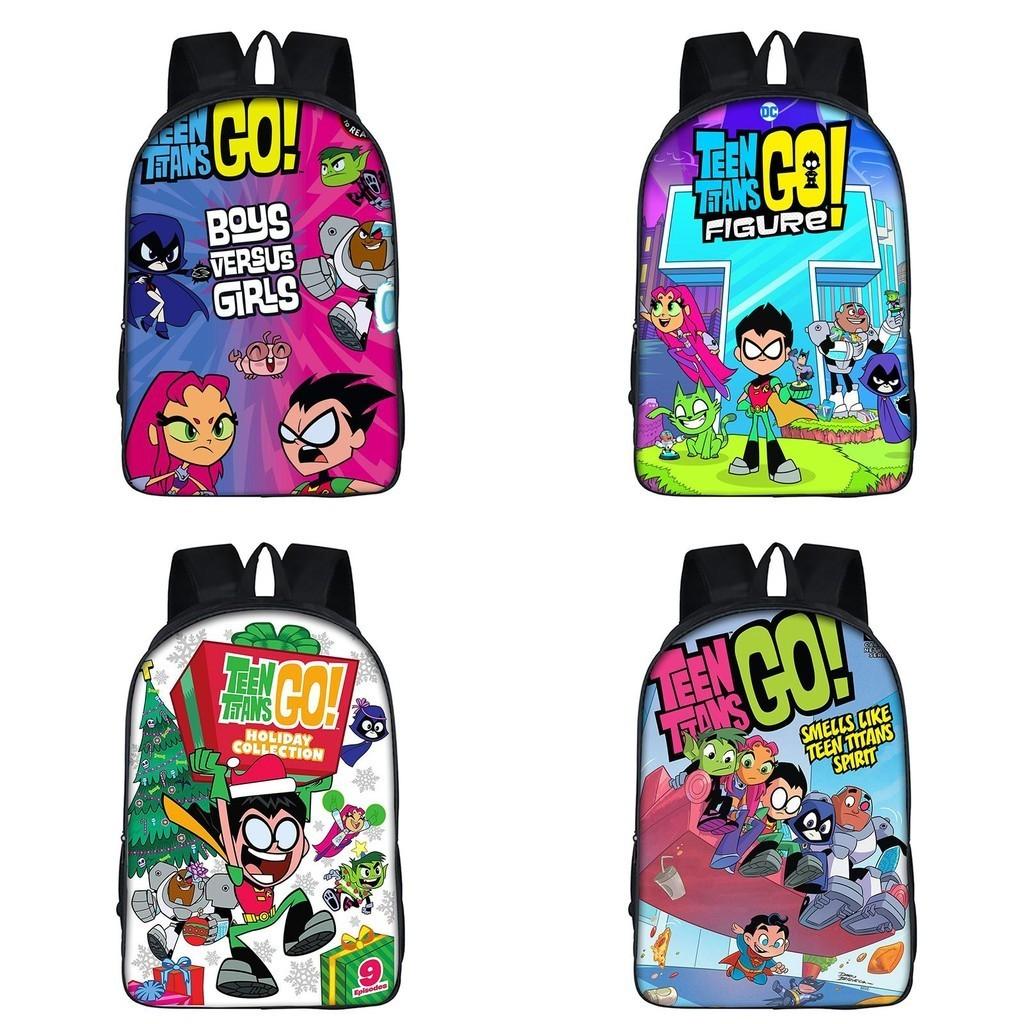 Teen Titans Go Kids Cartoon Backpack With Large Capacity And Smooth Zipper