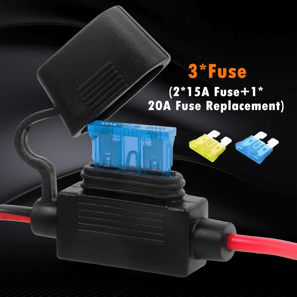 CUZEC 12V/ 24V Extension Cord Plug Socket with Battery Clamp 4.9FT / 1.5m 16 AWG Battery Clip-On and Cigarette Lighter Adapter