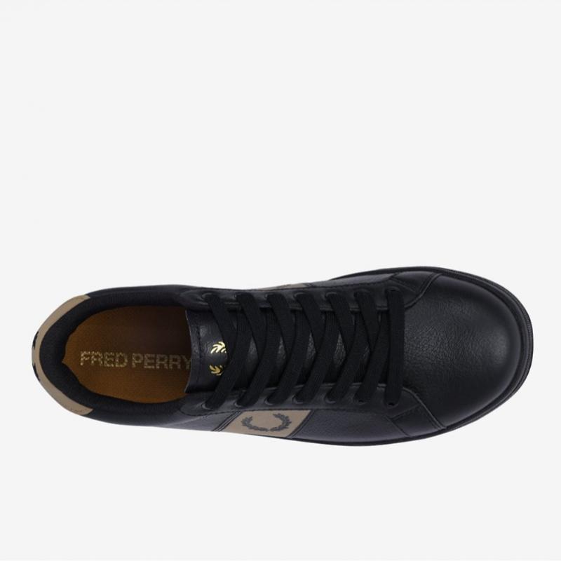 Fred Perry Men S Black Leather SneakerS Sfpm2416304 U78