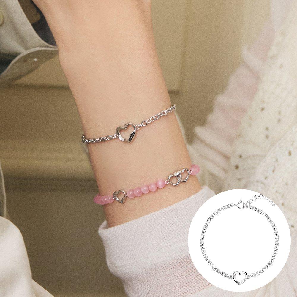 [Rosemont] Silver Bracelet Deer Heart Ra25C11J