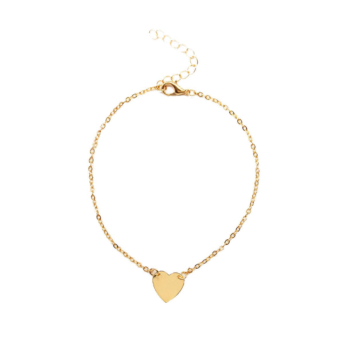 Yiwu direct sales jewelry popular foot decoration love peach heart anklet