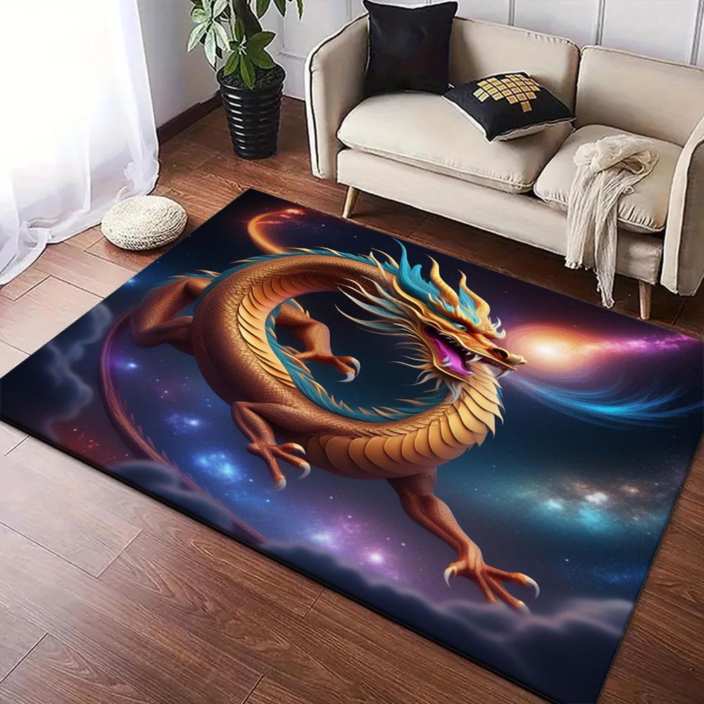 Chinese Dragon Carpet, and Soft Printed Area Rug, Appropriate for Home, Hotel, Office, Game Room, Coffee Shop, Anti-skid Doormat