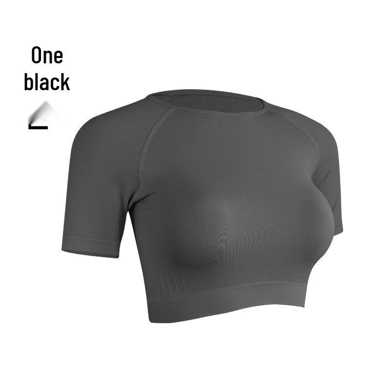 

Женский быстросохнущий облегающий топ с коротким рукавом для лета, для йоги и бега Medium