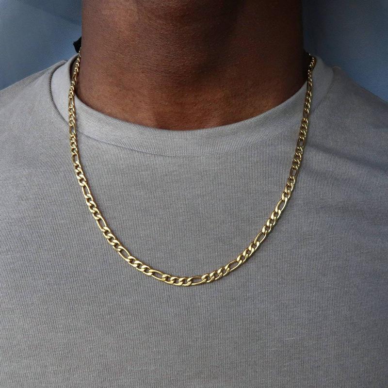 Men's Trendy Street Style 18K Gold-Plated Titanium Steel Hip-Hop Necklace