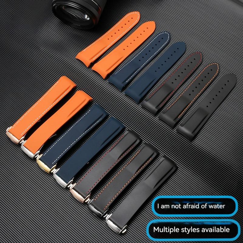 Bracelet de montre en caoutchouc et silicone Classic Arc, 20 mm/22 mm, compatible avec Omega Seamaster GMT Diver 300 Speedmaster Seiko Hamilton