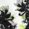 Black Mesh Embroidery Flower Bead Sequin Flower Clothing Dress Wedding Bag Decoration Flower Cloth Sticker Accessories