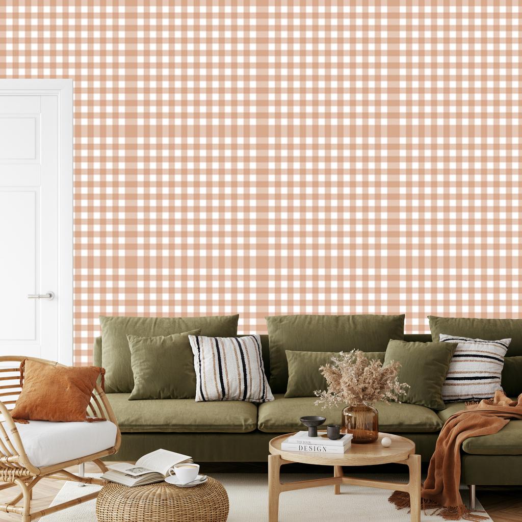 Wallpaper Fabric Pattern Cream and Beige for Living Room and Bedroom 50x1000