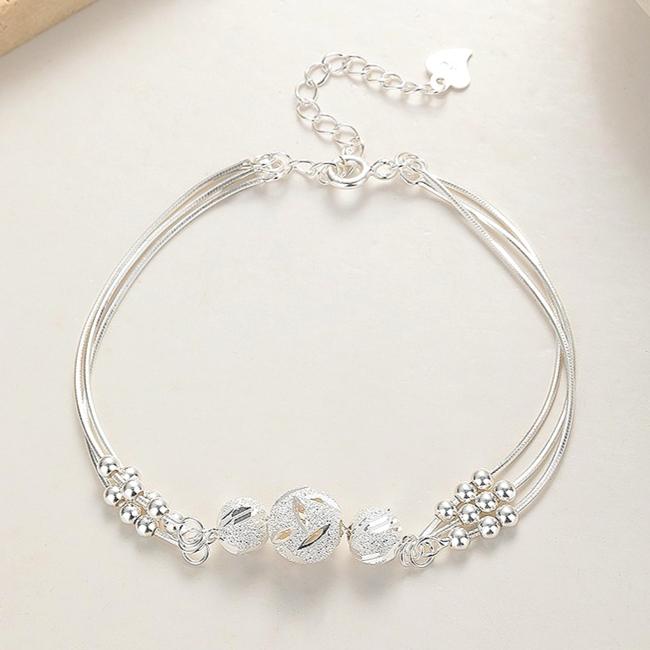 New 925  Silver Ball Bracelets For Women Luxury Designer Hollow Bead Adjustable Charm Bracelets Party Fine Jewelry Gifts